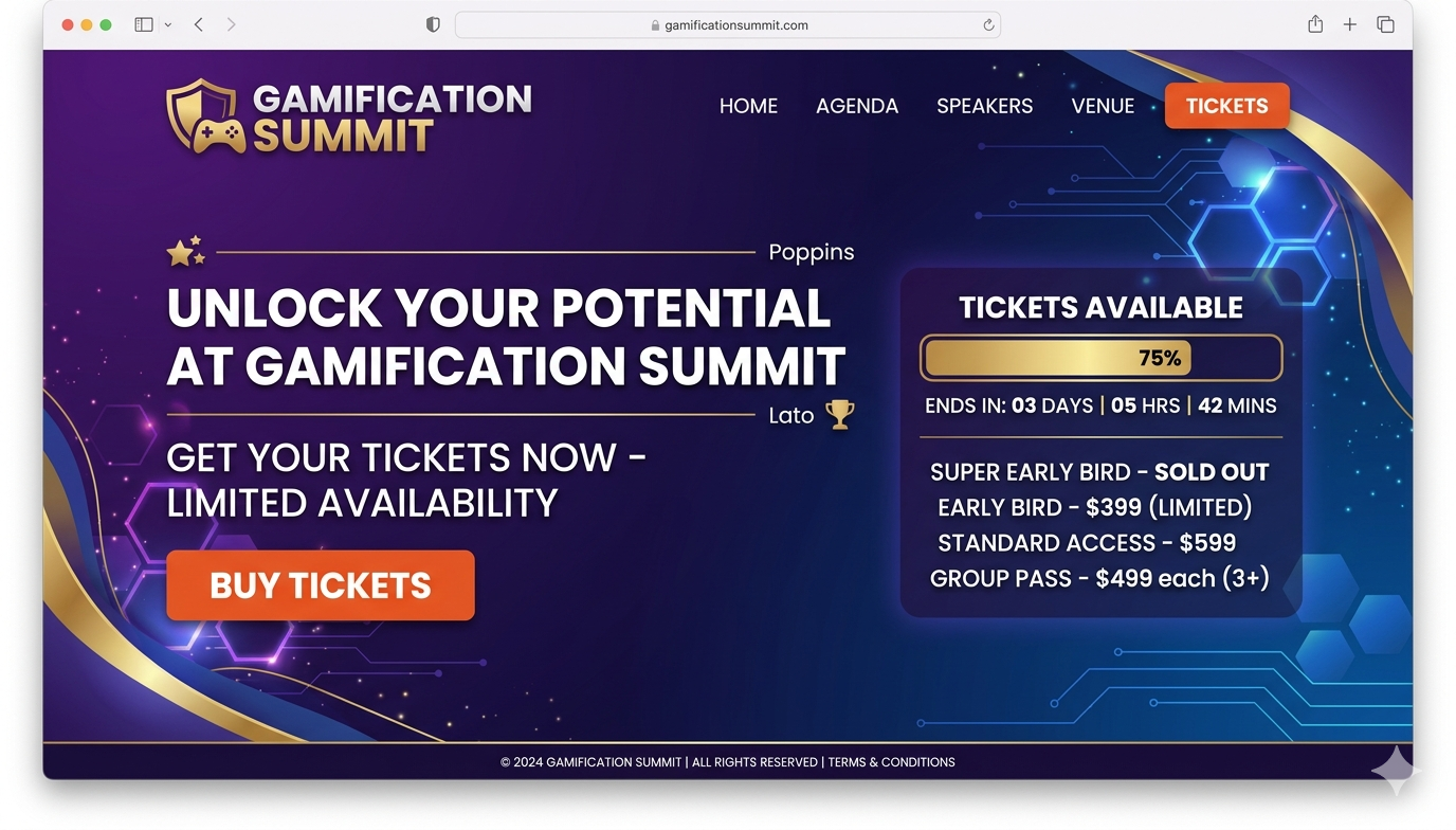 website for ticket sale gamificationsummit